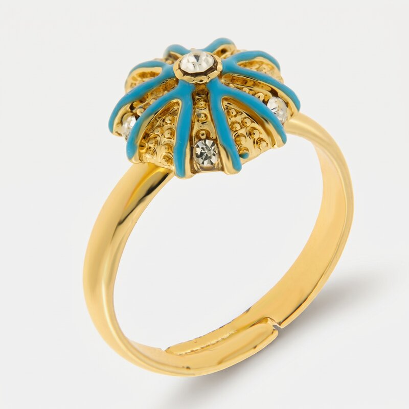 Anello in Metallo con riccio turchese - BYSIMON gioielli