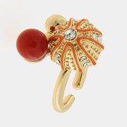 Anello in Metallo con riccio arancio