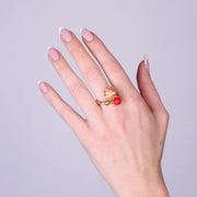 Anello in Metallo con riccio arancio