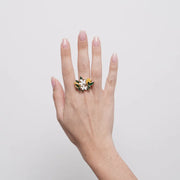 Anello in Metallo limoni e margherite