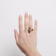 Anello in Metallo cristalli colorati