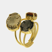 Anello in Metallo cristalli colorati