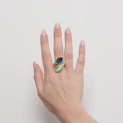 Anello in Metallo contrariè con cristalli colorati