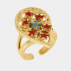 Anello in Metallo stelle marine rosse