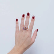 Anello in Metallo croce blu