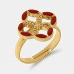 Anello in Metallo maiolica rossa - BYSIMON gioielli