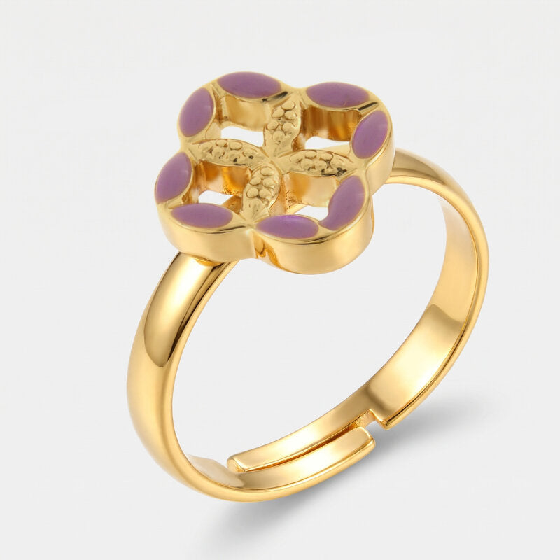 Anello in Metallo maiolica viola - BYSIMON gioielli