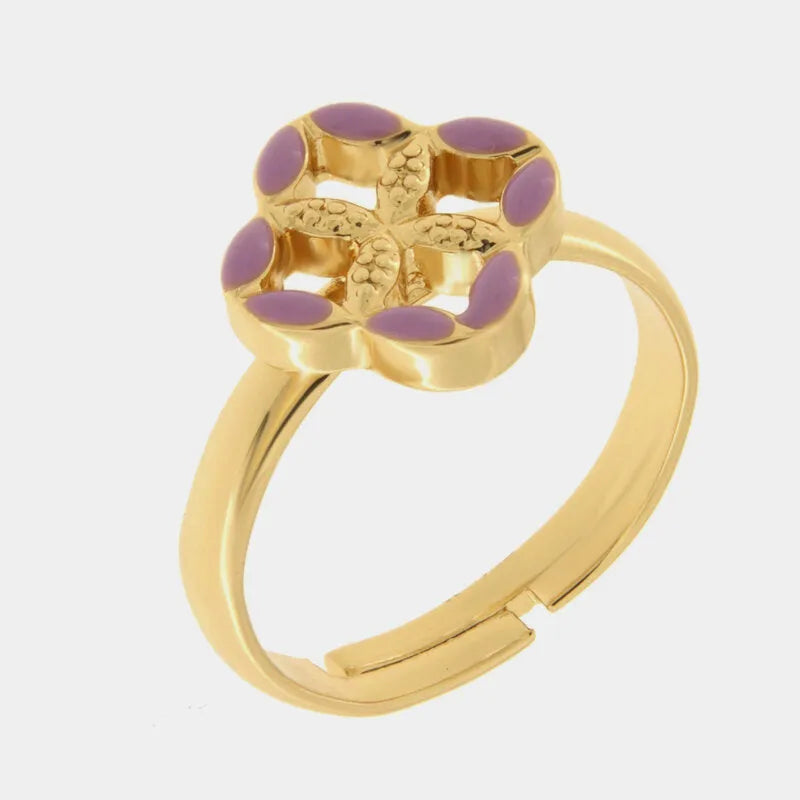 Anello in Metallo maiolica viola - BYSIMON gioielli
