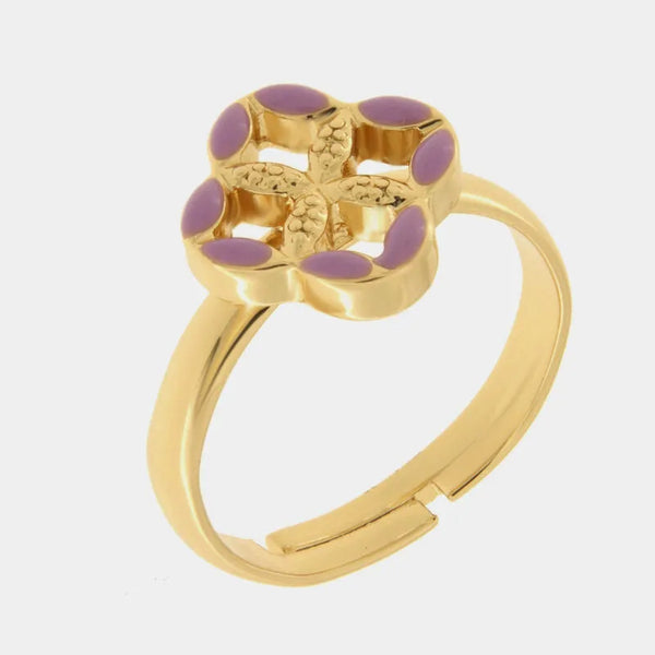 Anello in Metallo maiolica viola - BYSIMON gioielli
