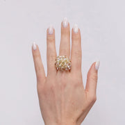 Anello in Metallo elastico donna paillettes champagne