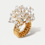 Anello in Metallo elastico donna paillettes champagne - BYSIMON gioielli