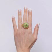 Anello in Metallo elastico donna paillettes verde iridescenti placcato oro