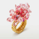 Anello in Metallo elastico donna paillettes rosa fucsia iridescenti - BYSIMON gioielli