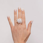 Orecchini in Metallo elastico donna paillettes bianco crystal placcato oro