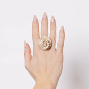 Anello in Metallo tondo con rifiniture martellate