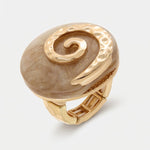 Anello in Metallo tondo con rifiniture martellate BYS - gioiello BySimon