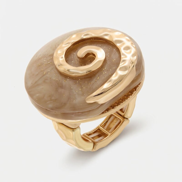 Anello in Metallo tondo con rifiniture martellate BYS - gioiello BySimon