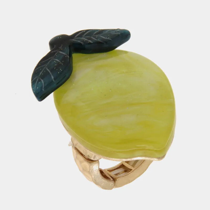 Anello in Metallo a forma di limone giallo