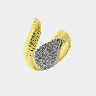 Anello in Metallo dorato pietra grigia ovale AMOVENEZIA - gioiello BySimon