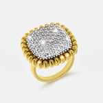 Anello in Metallo dorato pietra grigia rotonda - BYSIMON gioielli