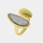 Anello in Metallo dorato pietra grigia elegante AMOVENEZIA - gioiello BySimon
