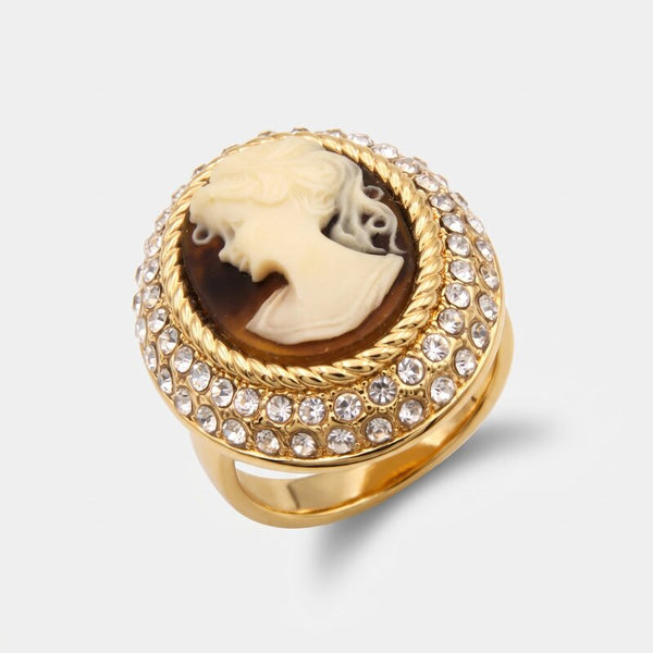 Anello in Metallo con cammeo e cristalli Amo Venezia