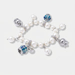 Bracciale in Metallo con perle e campane blu - BYSIMON gioielli