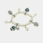 Bracciale in Metallo con perle e campane blu - BYSIMON gioielli