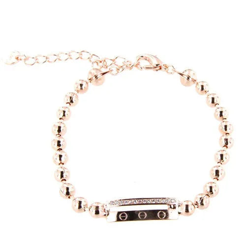 Bracciale in Metallo con sfere e cristalli