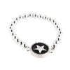 Bracciale in Metallo elastico con sfere e medaglietta stella
