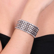 Bracciale in Metallo elastico, con cuori e cristalli