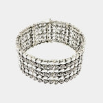 Bracciale in Metallo elastico, con cuori e cristalli