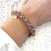 Bracciale in Metallo elastico,  con cristalli viola