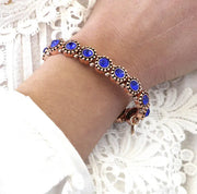 Bracciale in Metallo elastico, con cristalli zaffiro