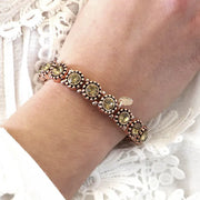 Bracciale in Metallo elastico, con cristalli giallo