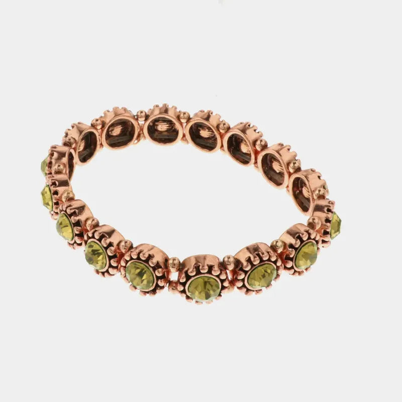 Bracciale in Metallo elastico, con cristalli giallo