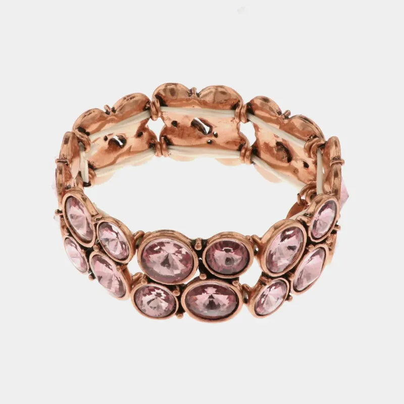 Bracciale in Metallo elastico con cristalli viola