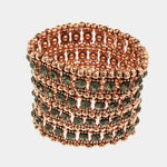 Bracciale in Metallo elastico, con cristalli verde