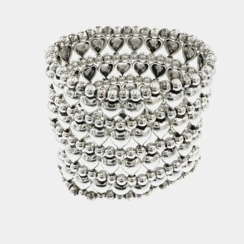 Bracciale in Metallo elastico con cuori