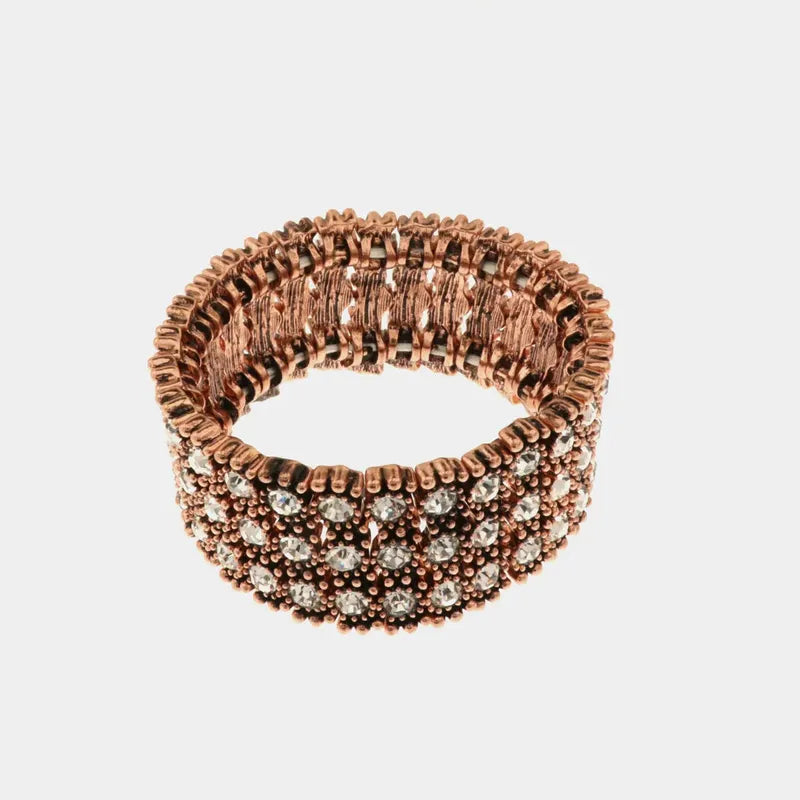 Bracciale in Metallo elastico, con cristalli