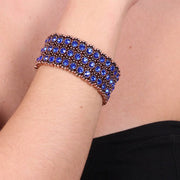 Bracciale in Metallo elastico, con cristalli zaffiro
