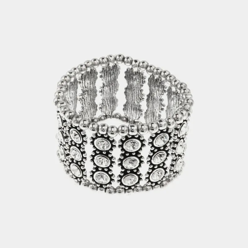 Bracciale in Metallo elastico, con cristalli