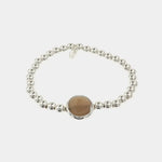 Bracciale in Metallo elastico con pietra marrone