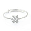 Bracciale in Metallo semirigido con cristalli e fiocco neve