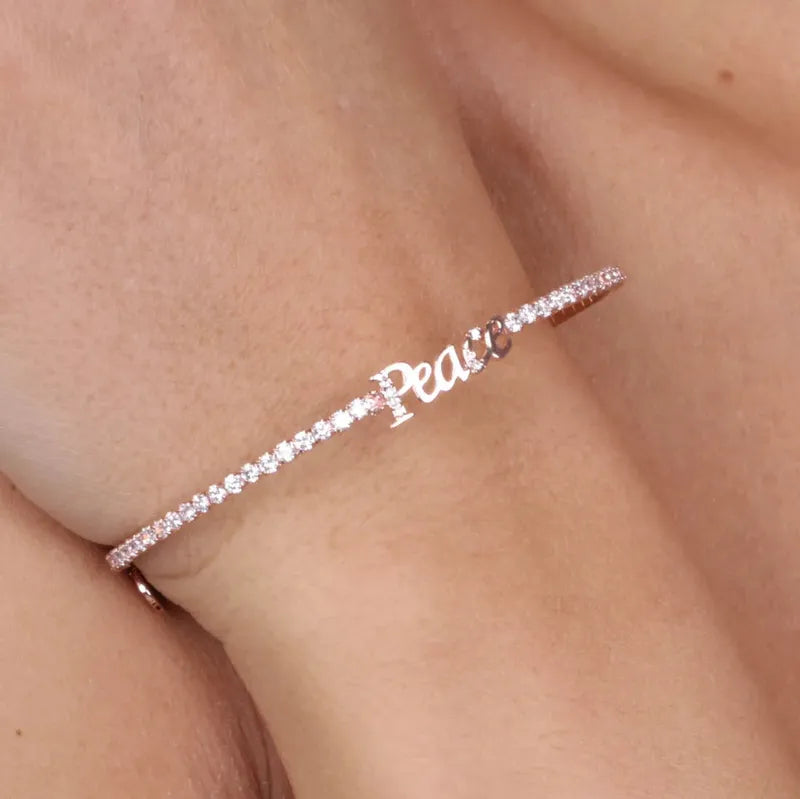 Bracciale in Metallo  con scritta ?PEACE