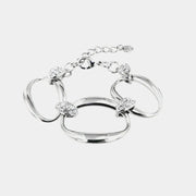Bracciale in Metallo con catene ovali impreziosite da dettagli in cristalli bianchi