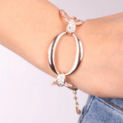Bracciale in Metallo con catene ovali impreziosite da dettagli in cristalli bianchi