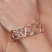 Bracciale in Metallo  con scritta CRAZY