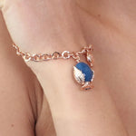 Bracciale pumo pugliese pendente blu con mini pumo | gioielli con pumo pugliese | BYSIMON