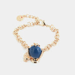 Bracciale pumo pugliese pendente blu con mini pumo | gioielli con pumo pugliese | BYSIMON